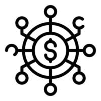 Crowdfunding-Schema-Symbol, Umrissstil vektor