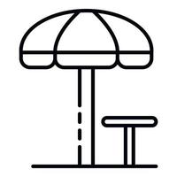 Wasserpark-Regenschirm-Symbol, Umrissstil vektor