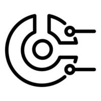 Business-Kreisdiagramm-Symbol, Umriss-Stil vektor