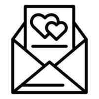 Hochzeitseinladungsbrief-Symbol, Umrissstil vektor