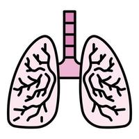 Farbe des Umrissvektors für das Symbol für gesunde Lungen vektor