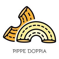 Pippe Doppia Symbolfarbe Umrissvektor vektor