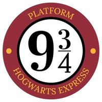 Name Plattform 9 3 4 Symbol. Hogwarts-Express. vektor