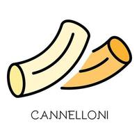 Cannelloni Pasta Symbol Farbe Umriss Vektor