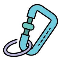 Berg Karabiner Symbol Farbe Umriss Vektor