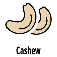 Cashew-Symbol Farbumrissvektor vektor