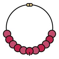 mode pärla halsband ikon Färg översikt vektor