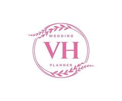 vh initialen brief hochzeitsmonogramm logos sammlung, handgezeichnete moderne minimalistische und florale vorlagen für einladungskarten, save the date, elegante identität für restaurant, boutique, café im vektor