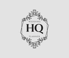hq initialer brev bröllop monogram logotyper samling, hand dragen modern minimalistisk och blommig mallar för inbjudan kort, spara de datum, elegant identitet för restaurang, boutique, Kafé i vektor