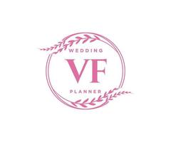 vf initialen brief hochzeitsmonogramm logos sammlung, handgezeichnete moderne minimalistische und florale vorlagen für einladungskarten, save the date, elegante identität für restaurant, boutique, café im vektor