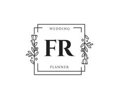 första fr feminin logotyp. användbar för natur, salong, spa, kosmetisk och skönhet logotyper. platt vektor logotyp design mall element.