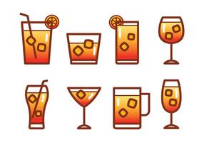 Mocktail icon set vektor