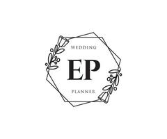 första ep feminin logotyp. användbar för natur, salong, spa, kosmetisk och skönhet logotyper. platt vektor logotyp design mall element.