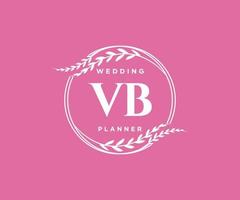 vb initialen brief hochzeitsmonogramm logos sammlung, handgezeichnete moderne minimalistische und florale vorlagen für einladungskarten, save the date, elegante identität für restaurant, boutique, café im vektor