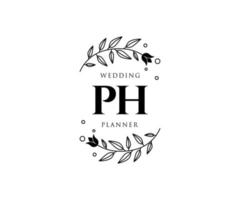 ph initialer brev bröllop monogram logotyper samling, hand dragen modern minimalistisk och blommig mallar för inbjudan kort, spara de datum, elegant identitet för restaurang, boutique, Kafé i vektor