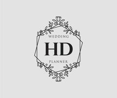 hd initialen brief hochzeitsmonogramm logos sammlung, handgezeichnete moderne minimalistische und florale vorlagen für einladungskarten, save the date, elegante identität für restaurant, boutique, café im vektor