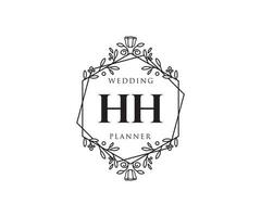 hh initialer brev bröllop monogram logotyper samling, hand dragen modern minimalistisk och blommig mallar för inbjudan kort, spara de datum, elegant identitet för restaurang, boutique, Kafé i vektor