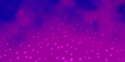 dunkelviolettes, rosa Vektorlayout mit hellen Sternen. vektor