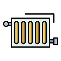 värma radiator ikon Färg översikt vektor