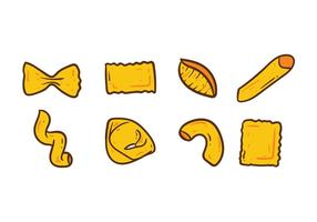 Pasta Verschiedene Doodle Icons vektor