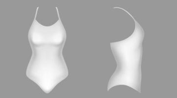 badebekleidungsmodell, weiße badebekleidung vorderseite vektor