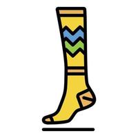 Baumwollsocken-Symbol Farbumrissvektor vektor