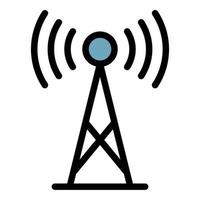 5g-Antennensymbol Farbumrissvektor vektor