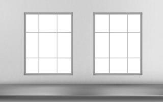 stål tabell yta främre av fönster på vit vägg vektor