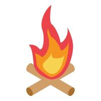 Lagerfeuer-Symbol, isometrischer Stil vektor