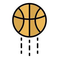 Basketball Ball Sprung Symbol Farbe Umriss Vektor
