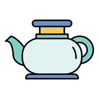 modern te pott ikon Färg översikt vektor