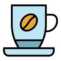 beste Kaffeetasse Symbol Farbe Umriss Vektor