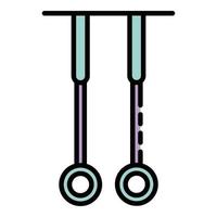 Gymnastikringe Symbol Farbe Umriss Vektor