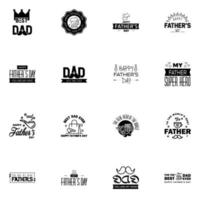 Happy Fathers Day 16 schwarze Schrift Happy Fathers Day editierbare Vektordesign-Elemente vektor