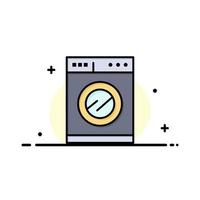 kök maskin tvättning företag platt linje fylld ikon vektor baner mall