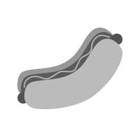 Hot-Dog-flaches Graustufen-Symbol vektor
