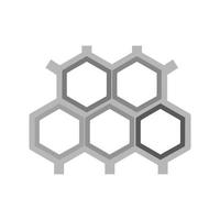 molekyl strukturera platt gråskale ikon vektor