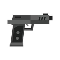 pistol platt gråskale ikon vektor