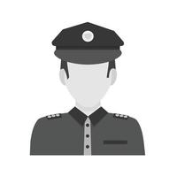 Polizist flaches Graustufen-Symbol vektor