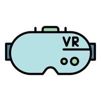 Vr-Helmsymbol Farbumrissvektor vektor