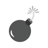 exploderande kanon boll platt gråskale ikon vektor