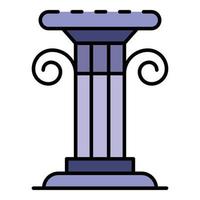 griechische Spalte Symbol Farbe Umriss Vektor