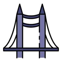 Schreibtisch Brücke Projekt Symbol Farbe Umriss Vektor