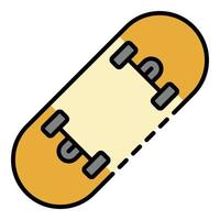 unge skateboard ikon Färg översikt vektor