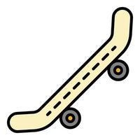 Seite des Skateboard-Symbols Farbumrissvektor vektor