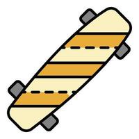 gestreiftes Skateboard-Symbol Farbumrissvektor vektor