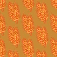 vektor mönster illustration öron av vete. hela spannmål, naturlig, organisk bakgrund för bageri paket, bröd Produkter.