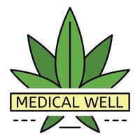 Cannabis Medical Well Logo, Umrissstil vektor