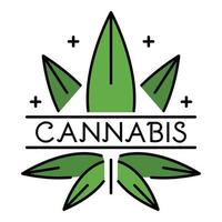 Cannabis-Öko-Blatt-Logo, Umrissstil vektor