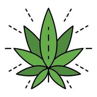 Öko-Cannabisblatt-Logo, Umrissstil vektor